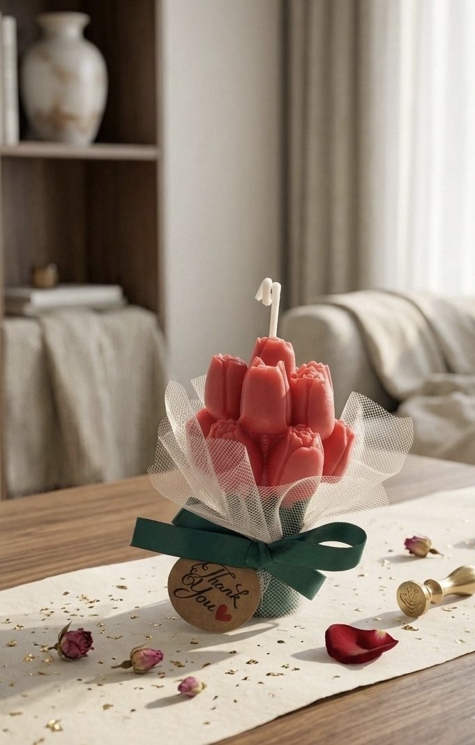 Tulip Bouquet Candle view 2